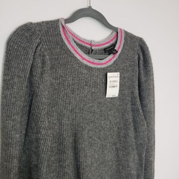 NWT Halogen Gray Dark‎ Heather Blouson Sleeve Sweater Size medium - Picture 3 of 8